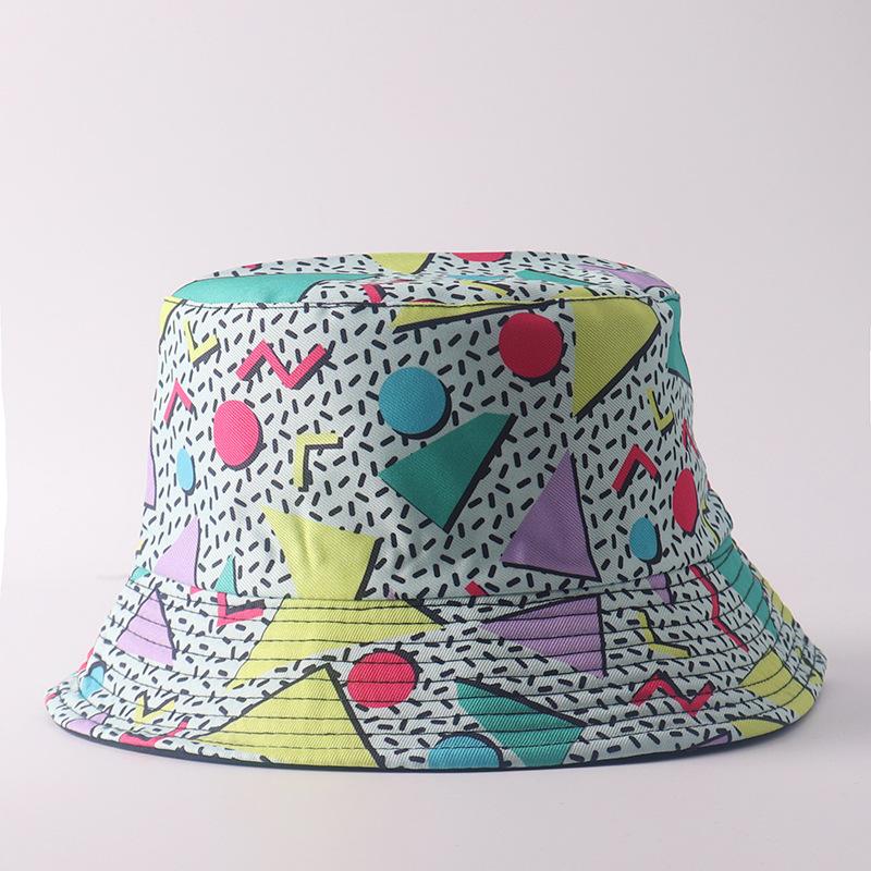 Digital printing small edge bucket hat spring and summer double-sided can wear outdoor sunshade basin hat spot