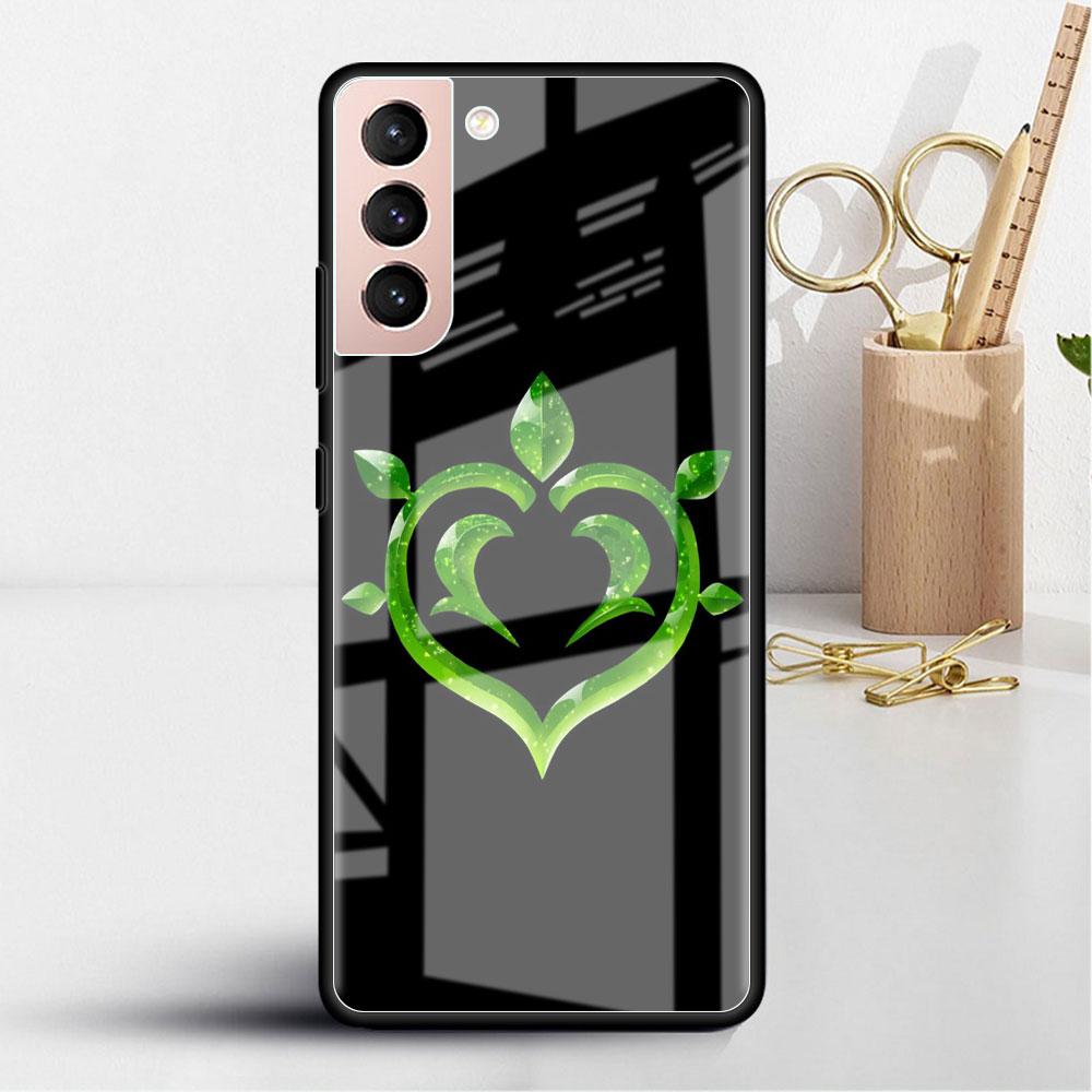 Genshin Impact Glass Case For Samsung Galaxy S22 S20 FE S21 Plus Phone Cover S10 5G S9 Note 20 Ultra 10 Lite Shell