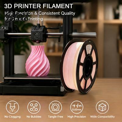 Non-clogging 3D Filament Printer PLA Filament 1Kg 1.75mm Matte Rainbow Gradient FDM Printing for DIY Projects Models and Crafts Macaron Color
