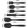 ZK- 6 Piece Kitchen Utensils Non-Stick Elastic Silicone Spatula, Kitchen Spatula Set with Brush for Baking Pastries (Black)