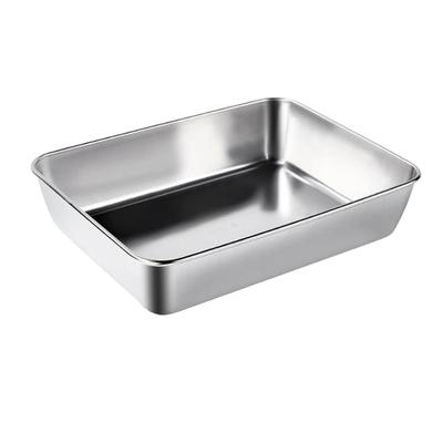 304 Stainless Steel Tray Dish Plate Rectangle Food Storage Container for Fruit Vegetables