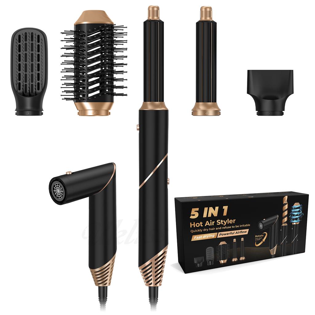 In Stock 5 In 1 Multi Styler Foldable Hot Air Brush One Step Hair Dryer Brush Comb and Volumizer