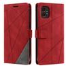 For Samsung Galaxy XCover7 Pro Case Imprinted Lines PU Leather Splicing Wallet Phone Cover with Wrist Strap