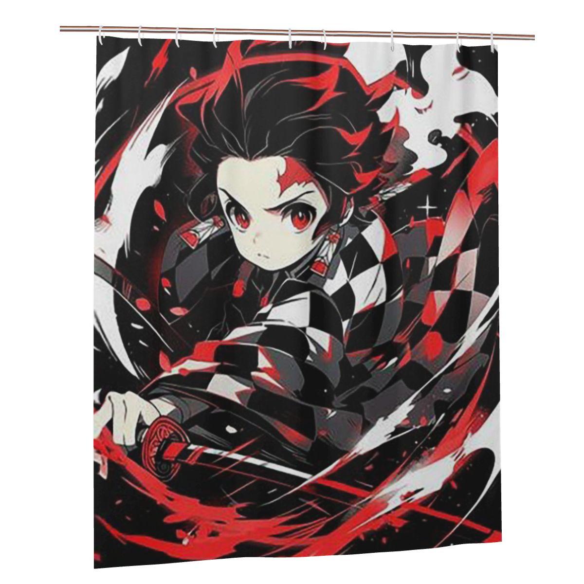 Screenshot Shower Curtain Bathroom Polyester Waterproof Bath Curtains With Hooks W60H190(CM)-1 Pcs
