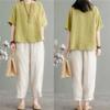 Plus Size M-3XL Women T-shirt Summer Short-sleeved Blouse O Neck Loose Fashion Vintage Embroidered National Style  Female Tops