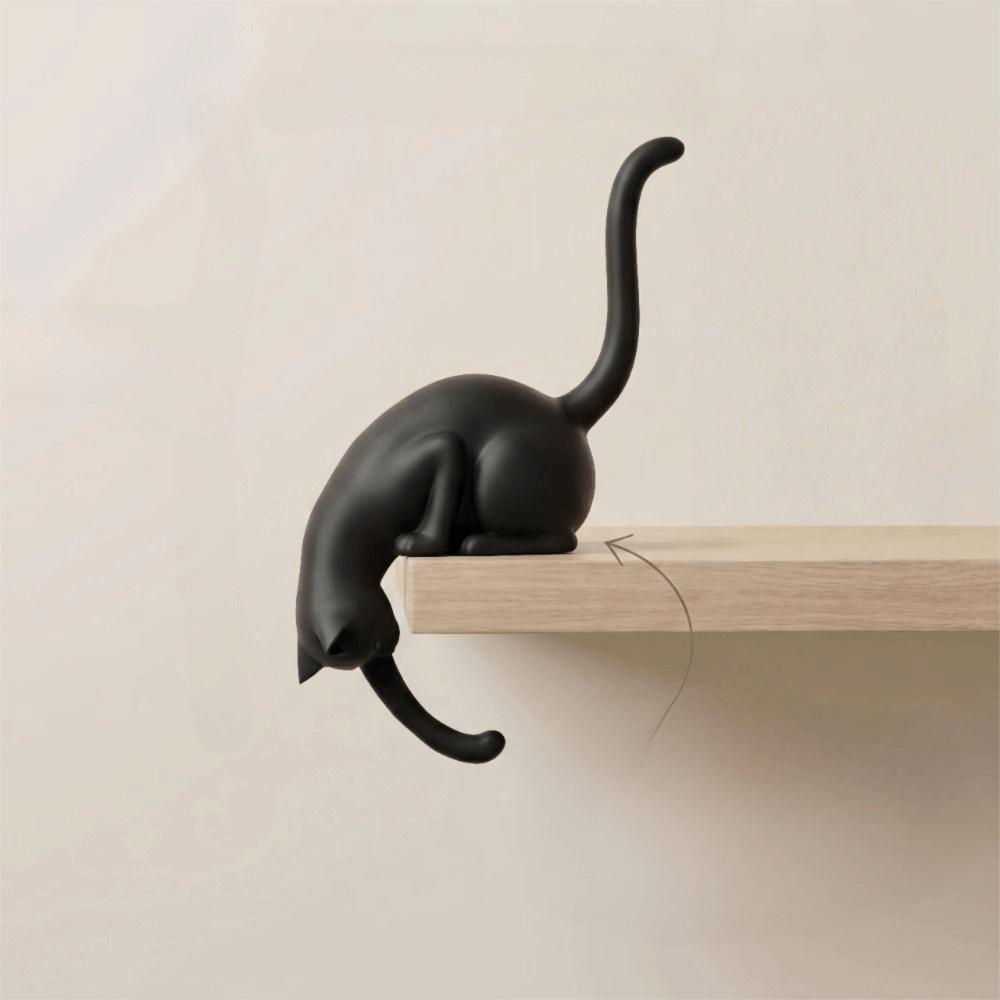 Adhesive Wall Hooks Decorative Wall Hooks Shelf Edge Design Hanging Holder Fashion Cat Tail Hooks