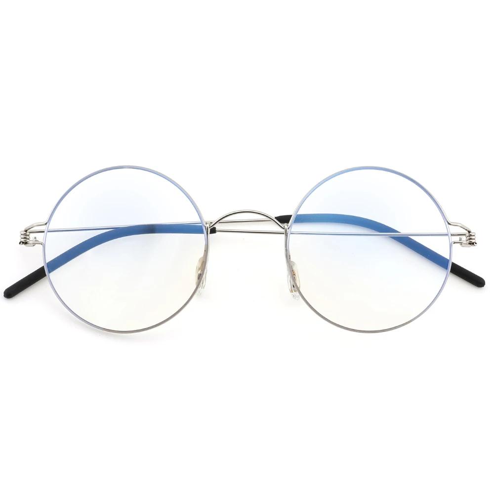

Очки против синего света в тренде Тонкая круглая оправа без винтов для женщин и мужчин Сверхлегкие очки из Дании в корейской оправе из сплава ANTI BLUE LIGHT