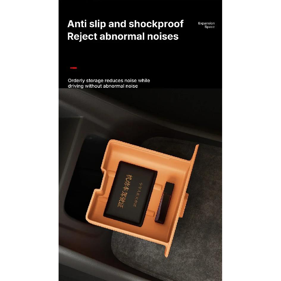 Custom Silicone Storage Box Cover For Xiaomi Yu7 2025 2026 Storage Box Center Hidden Box Organizer Interior Accessories