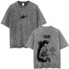 Washed Vintage Anime Cowboy Bebop Spike Spiegel See You Space Cowboy Graphic T-shirt Manga Retro Oversized T Shirts Unisex