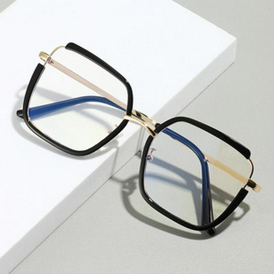 Men's Retro Anti-Blue Light Photochromic Glasses with Double Bridge Metal Frame, Suitable for Prescription Lenses