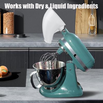 KitchenAid Stand Mikser 5qt Kase için Un Hunisi Aparatı Kolay Dökme Stand Mikser Hunisi Kuru Sıvı Malzemeler için Dağınıksız Pişirme Aletleri