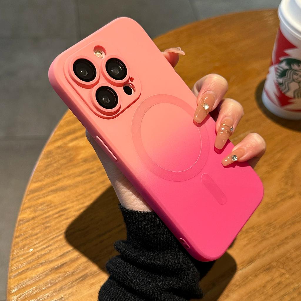 Husă de telefon din silicon moale cu model gradient de lux pentru iPhone 15 14 13 11 12 Pro Max Plus Husă antișoc magnetică cu încărcare fără fir Magsafe