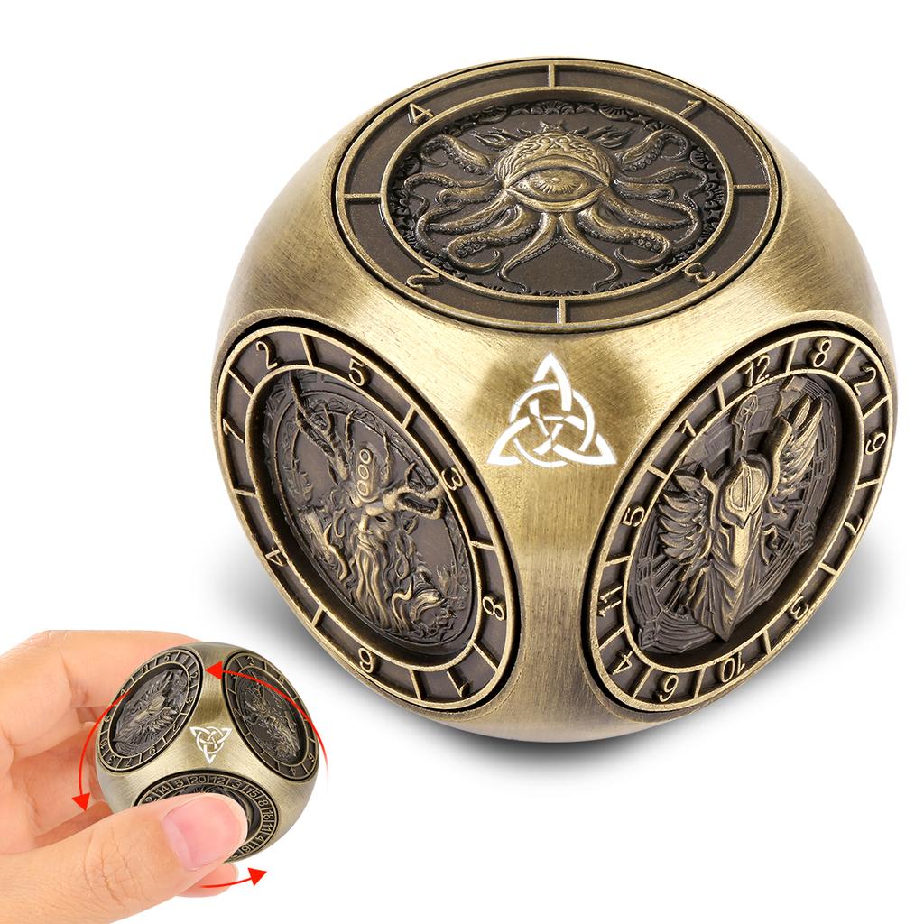 Rotating Six-Faced Dice Spinner Game Party Gift for Role-Playing Entertainment Game Dice Present