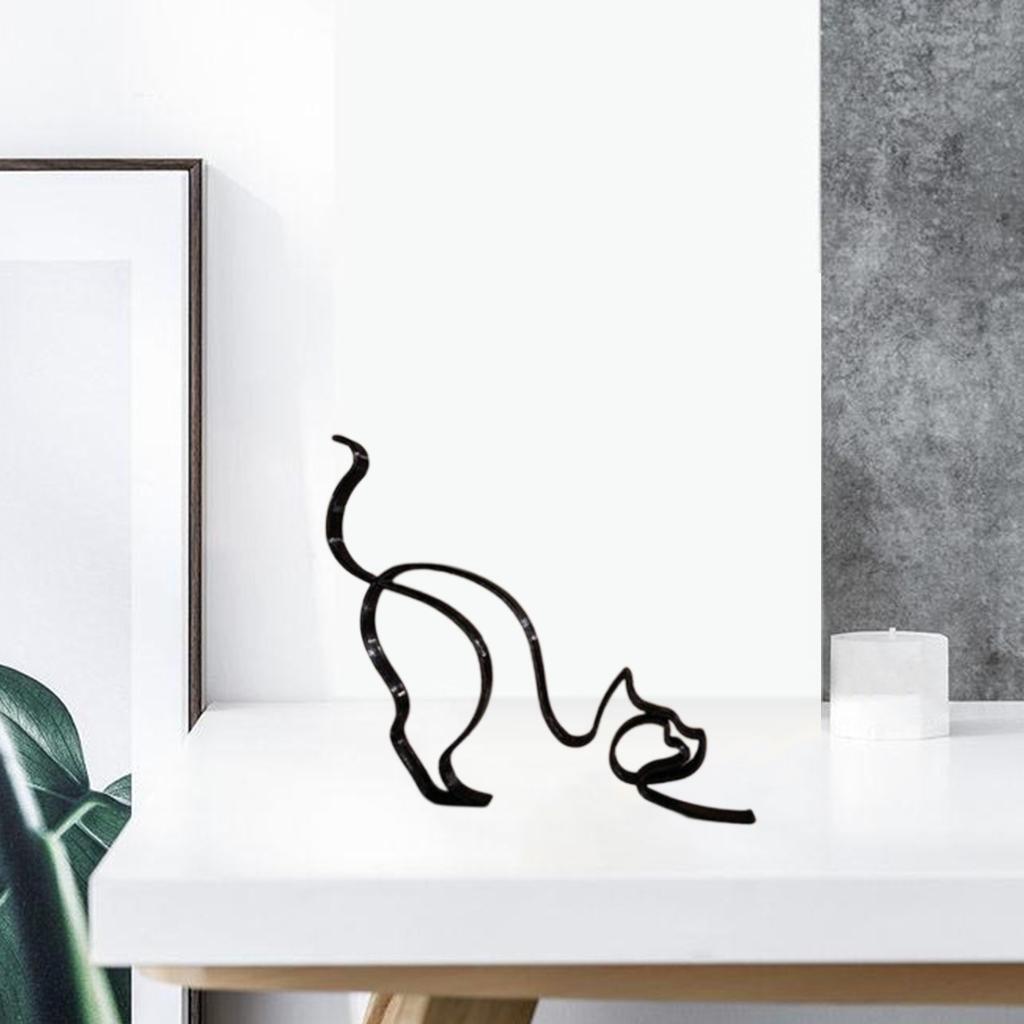 Elegant Cat Dog Figurine Lifelike Animal Sculpture Statue Abstract and Beautiful