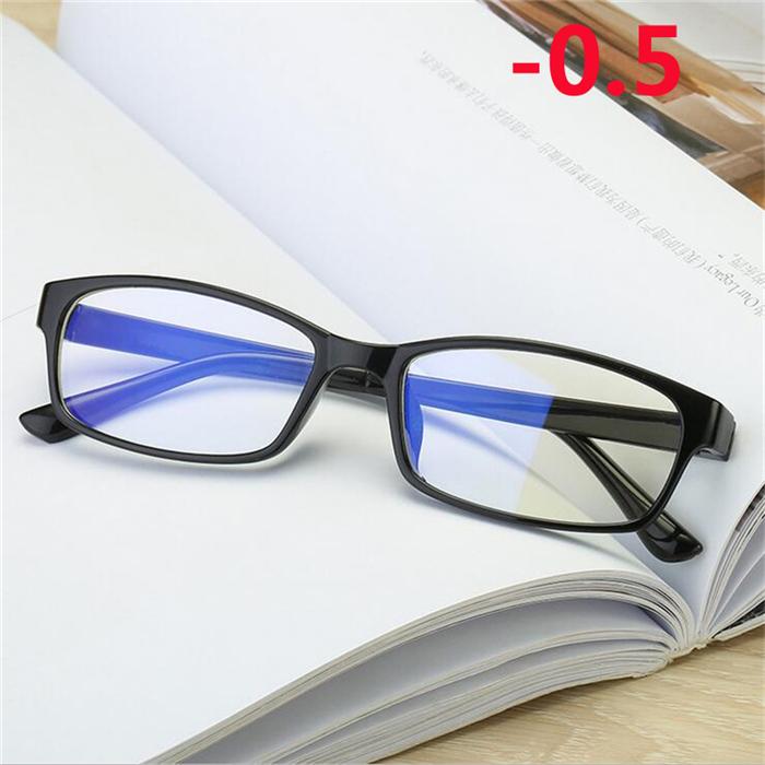 

Black Frame Anti-Blu-Ray Square Nearsighted Eyeglasses Women Men Plastic Minus Degree Prescription Glasses -0.5 -1.0 To -6.0