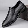 Fashion 2025 New Casual Leather Business Loafers for Men Round Toe Formal Office Wedding Dress Shoes Handmade Slip-On Flat Walking Shoes