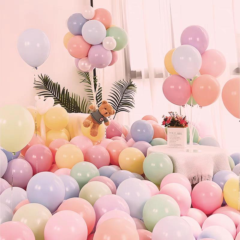Macaron Colorful Mix Dopamine Thickened Balloons for Children's First Birthday Decoration