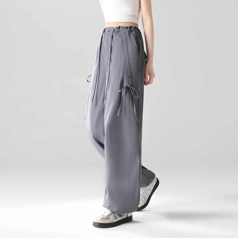 UNIFREE Women s Loose Fit Wide-Leg Parachute Pants M