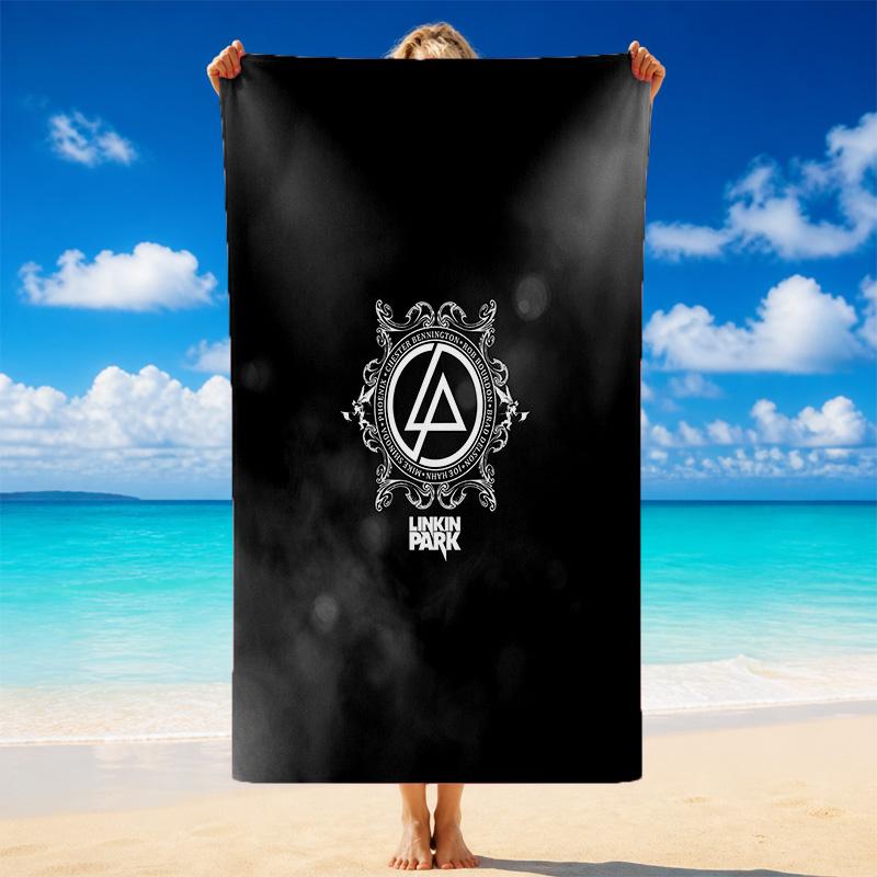 Linkin Park Print Microfiber Beach Towel Sand?Resistant Lightweight Towel For Swimming Outdoor Travel Use