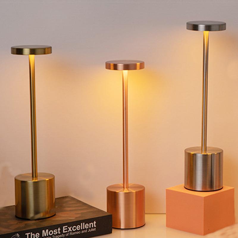 LED I-Beam Desk Lamp: Rechargeable Wrought Iron Bedside & Atmosphere Light for Bedroom or Bar.