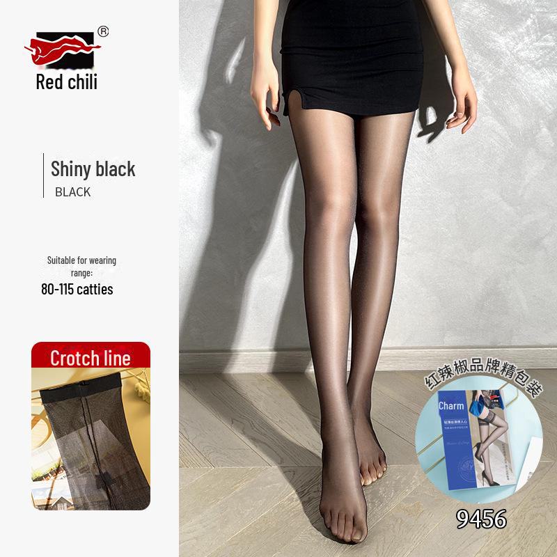 Shiny Red Pepper Ultra-Thin Sexy Pantyhose - Anti-Hook Silk Stockings for Women