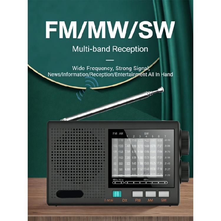 Elderly Friendly Portable Radio AM FM SW MW Bands Rechargeable Battery Radio Large Volumes Speaker Clear Sound