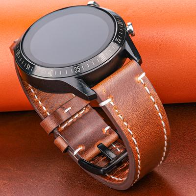 Watchband 18mm 20mm 22mm Genuine Leather Watch Strap Belt Manual Men Thick Brown Black Watchbands Buckle Watches Accessories
