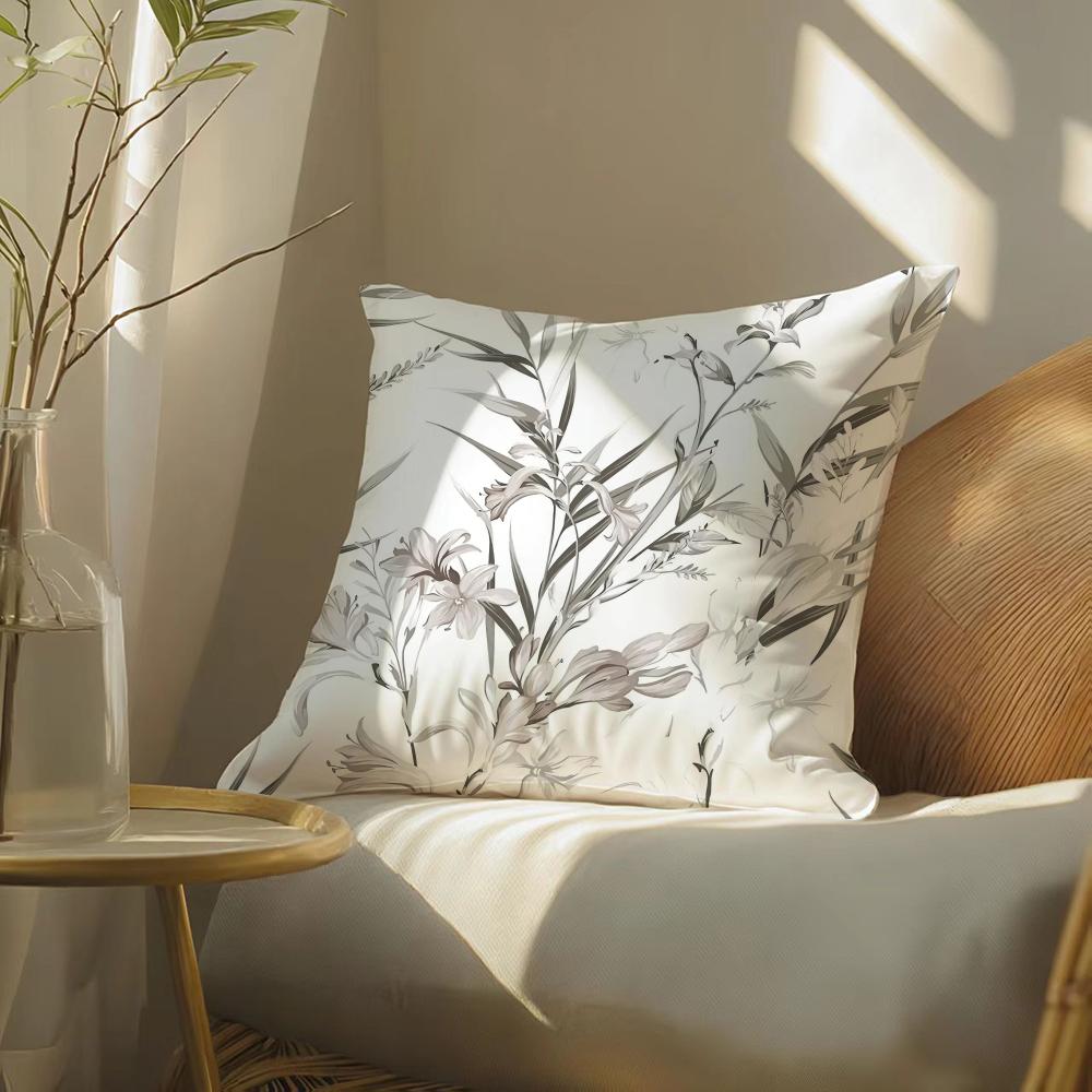 

French retro print Pillow Case Silky elegant Comfort Sofa Bed Invisible zipper 30X30cm