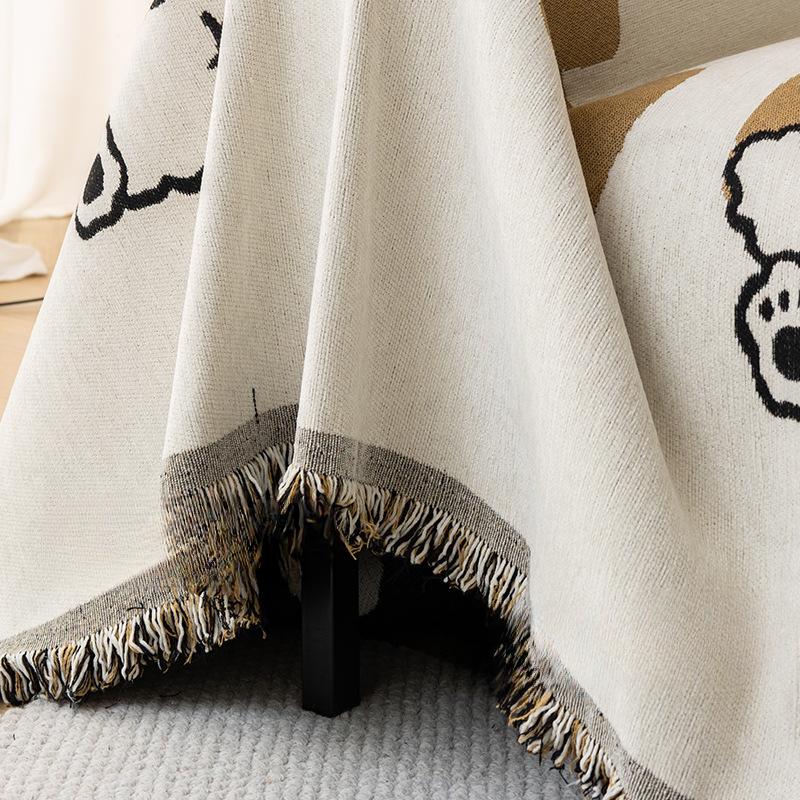 Kreskówkowy Kreatywny Ręcznik na Sofę Chenille Pokrowiec na Sofę All-Inclusive Uniwersalny Pokrowiec Przeciwkurzowy Koc Ochronny Kołdra