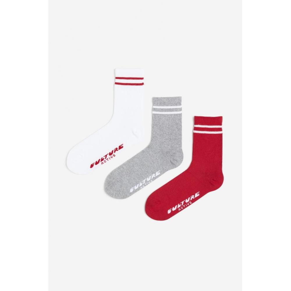 

H&M DryMove sports socks red/stripe