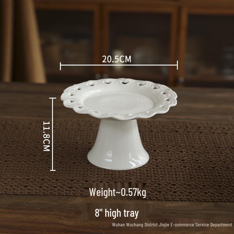 European Ceramic High-Footed Fruit & Dessert Tray