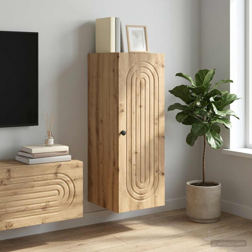 Wall Mounted Cabinet Artisan Oak 33 x 34.5 x 90 cm Particleboard
