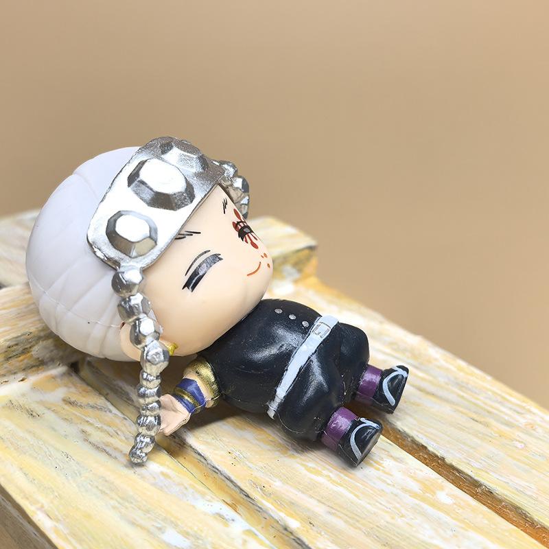 6Pcs Anime Demon Slayer Toy Full Eat Nezuko Tanjirou Zenitsu Inosuke Kyoujurou Kanawo Figurine Collectible Model Doll
