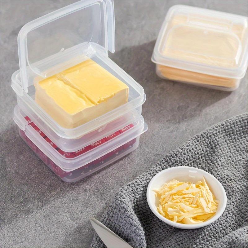 1pc Plastic Refrigerator Storage Cheese Box, Cheese Container, Butter Block Cheese Slice Storage Box storage containers