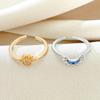 2pc/set Couple Ring Set Sky Blue Sparkling Moon and Sun Ring  Women's Stackable Finger Set Engagement Jewelry