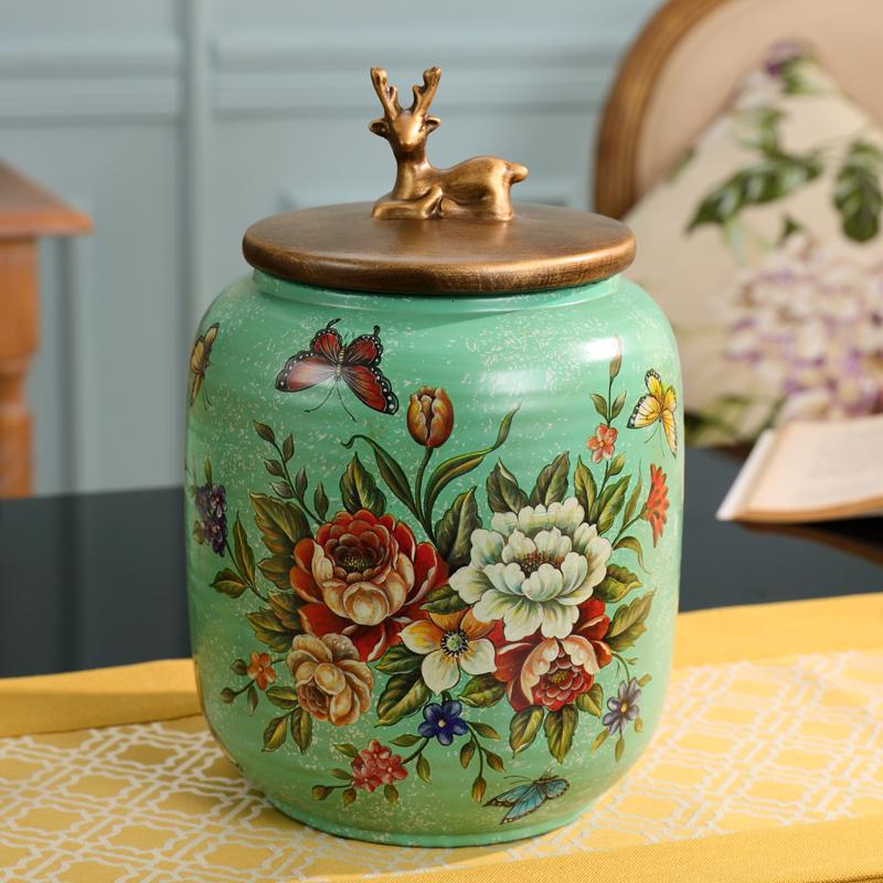 Ceramics Storage Tea Pot Jar Spice Bottle Home Desktop Candy Jars Storage Box Organizer Modern Home Decor