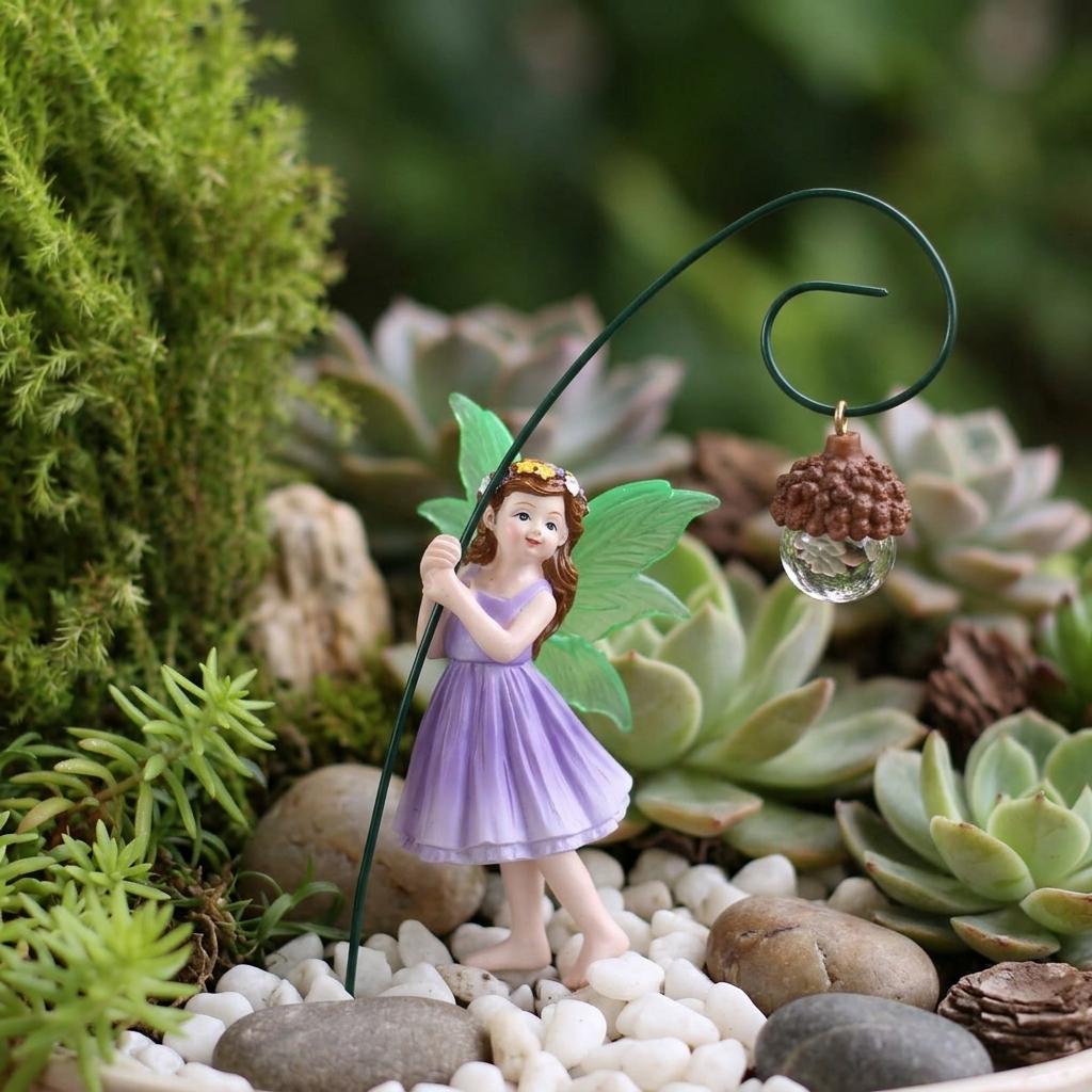 Resin Pinecone Girl Figurine For Outdoor Garden Decoration Waterproof Durable Art Design