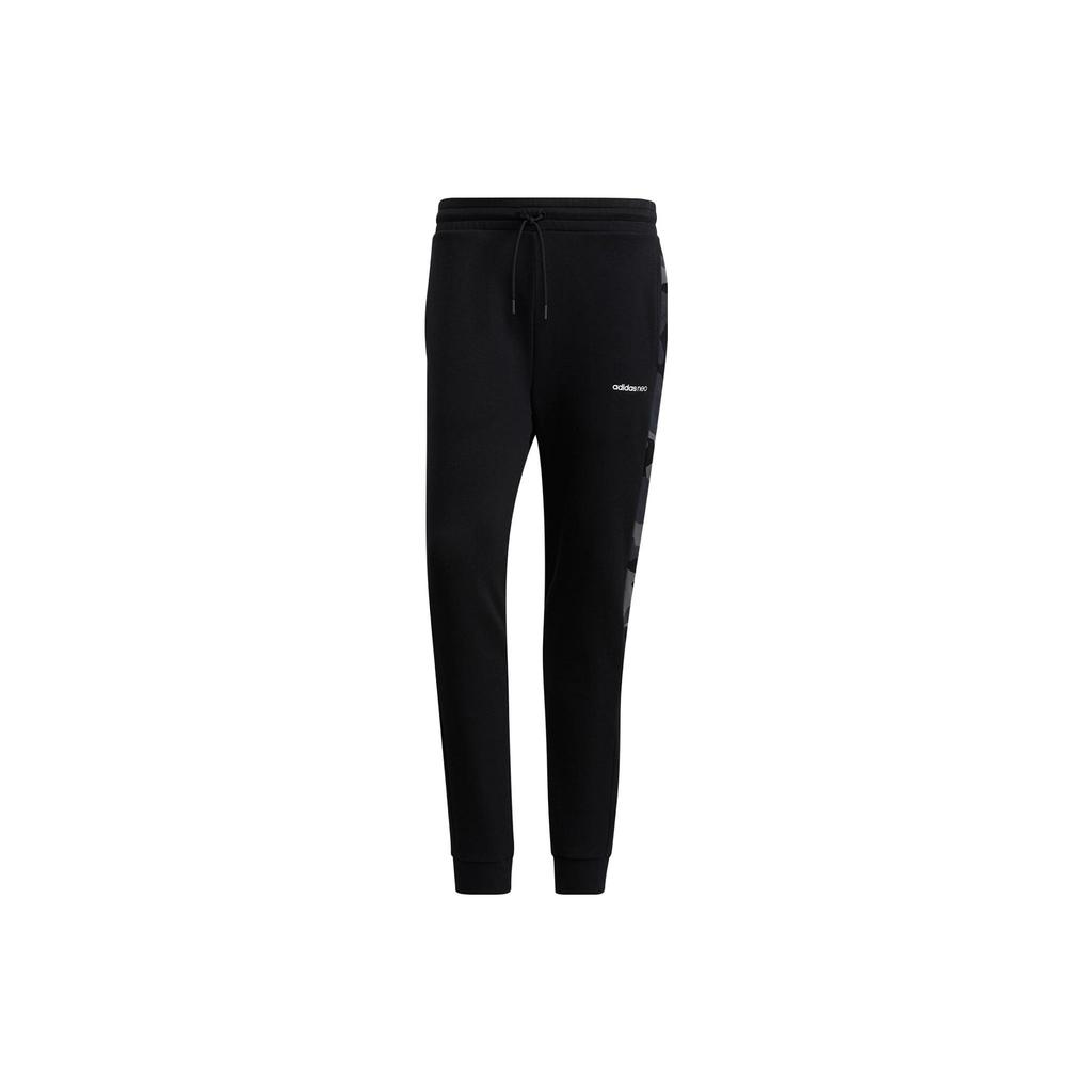 Adidas Neo Camouflage Print Color Block Knitted Sports Pants Men Bottoms Black HA1488