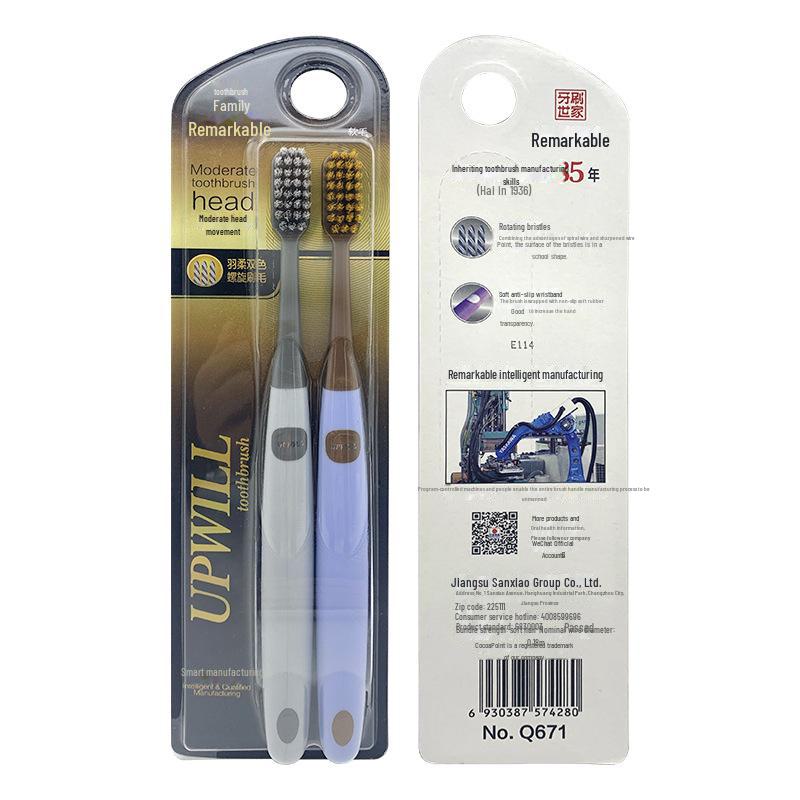 Remarkable Q671 Spiral Soft Bristle Adult Family Toothbrush by Sanxiao