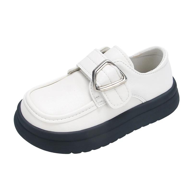 

2024 Детские кожаные туфли для девочек, осень, новая мода, корейский стиль, мягкая подошва, нескользящая, универсальная обувь принцессы Мэри Джейн 26