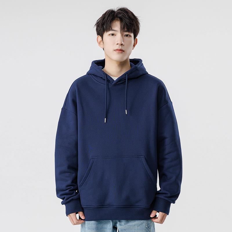Hooded Sweater Men's Spring and Autumn Student Long-sleeved Bottoming Shirt Loose Casual Solid Color Sweater Men's