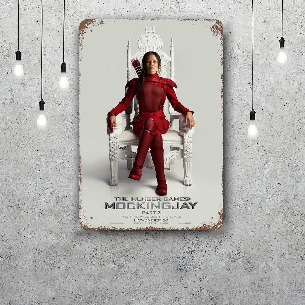 Katniss Everdeen Game Vintage Metal Tin Signs Posters Decor Retro Metal Plaque Wall Art Decor for Garage Bar