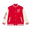 Jordan Qiji Red Unisex Plush Baseball Jacket
