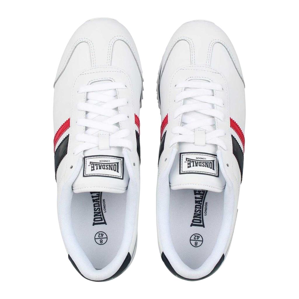 Lonsdale Mens Russell Classic Stripe Leather Trainers