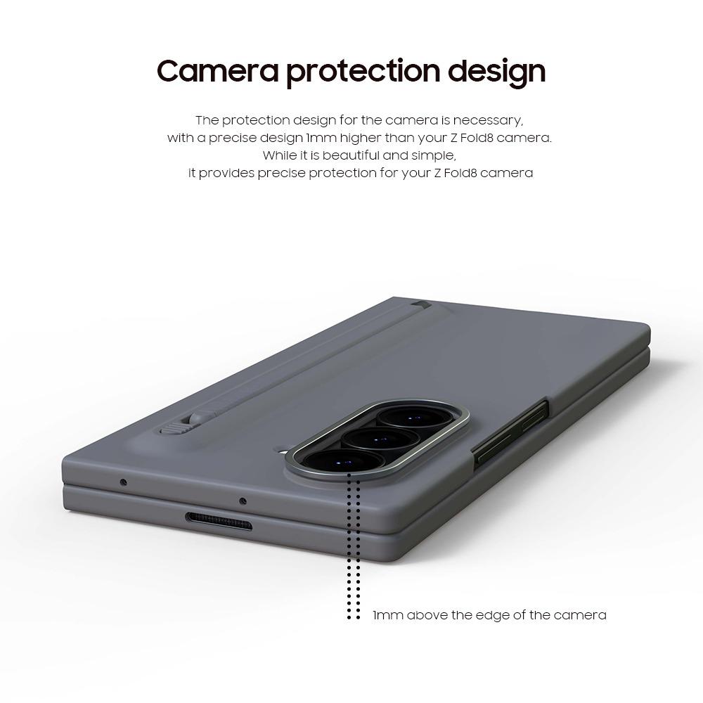 For Samsung Z Fold 8 Skin Sense Ultra Thin S Pen Phone Case Front Frame with Stylus for Galaxy ZFold8 Hard PC Protective Back
