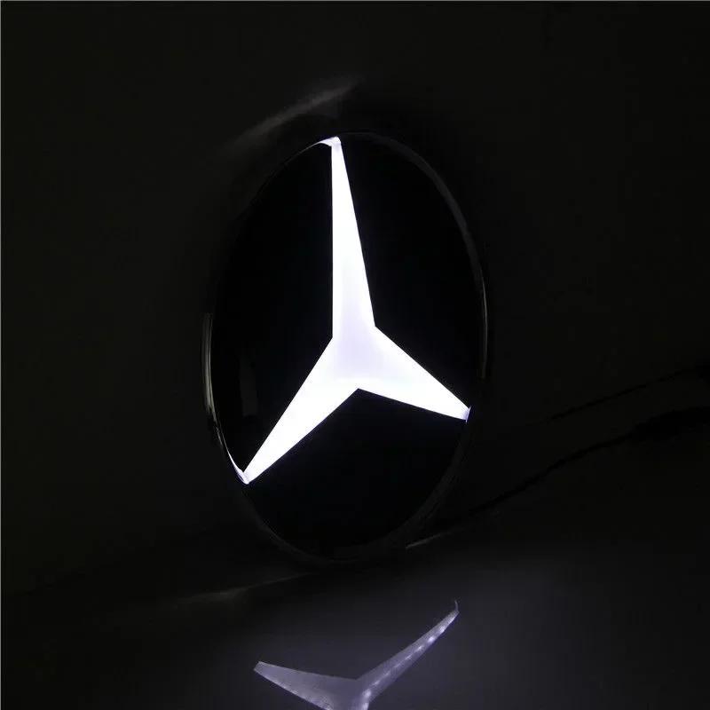 Car Front Grill Logo Light 3D LED Badge For Mercedes Benz W447 V-class VITO Emblem Luminous Decorative Light
