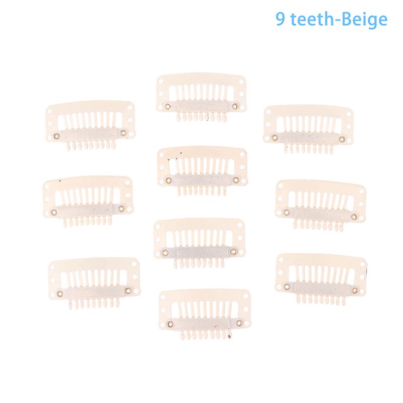 10Pcs 9/10 Teeth Snap Wigs Clips Portable Metal Snap Hair Clips For Hair Extensions Accessories Tool10 Pcs Hair Extension Clips