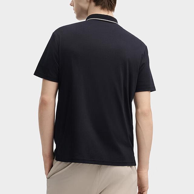 FILA Heritage Solid Color Casual Breathable Short Sleeve Polo Shirt Men Polo Shirts Black F11M438109FBK