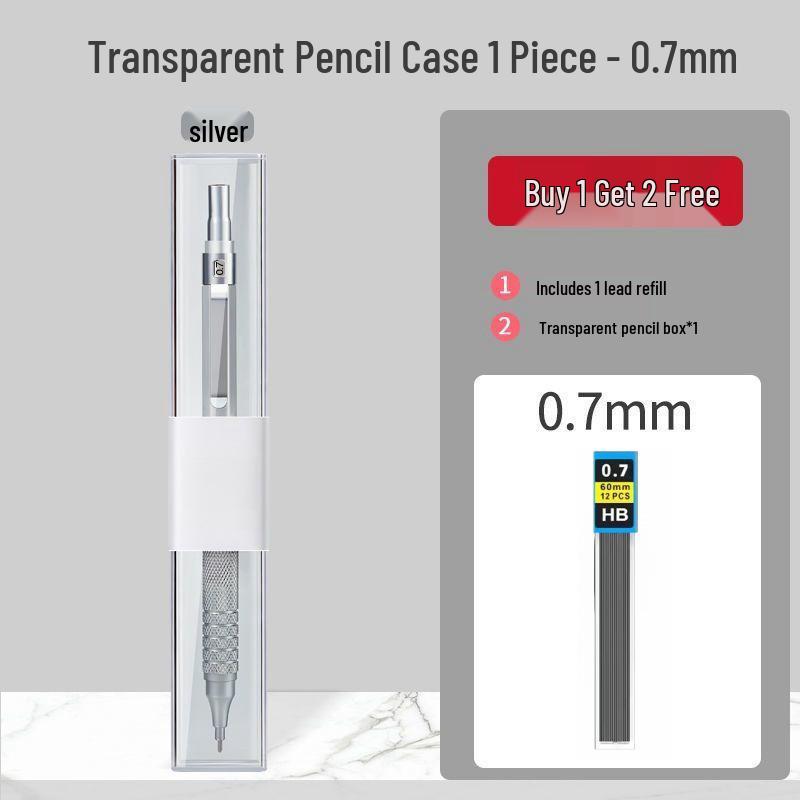 Professional Metal Mechanical Pencil, 0.5/0.7mm, Low Center Gravity, Weighted Feel, Continuous Lead Feed for Drawing & Painting.