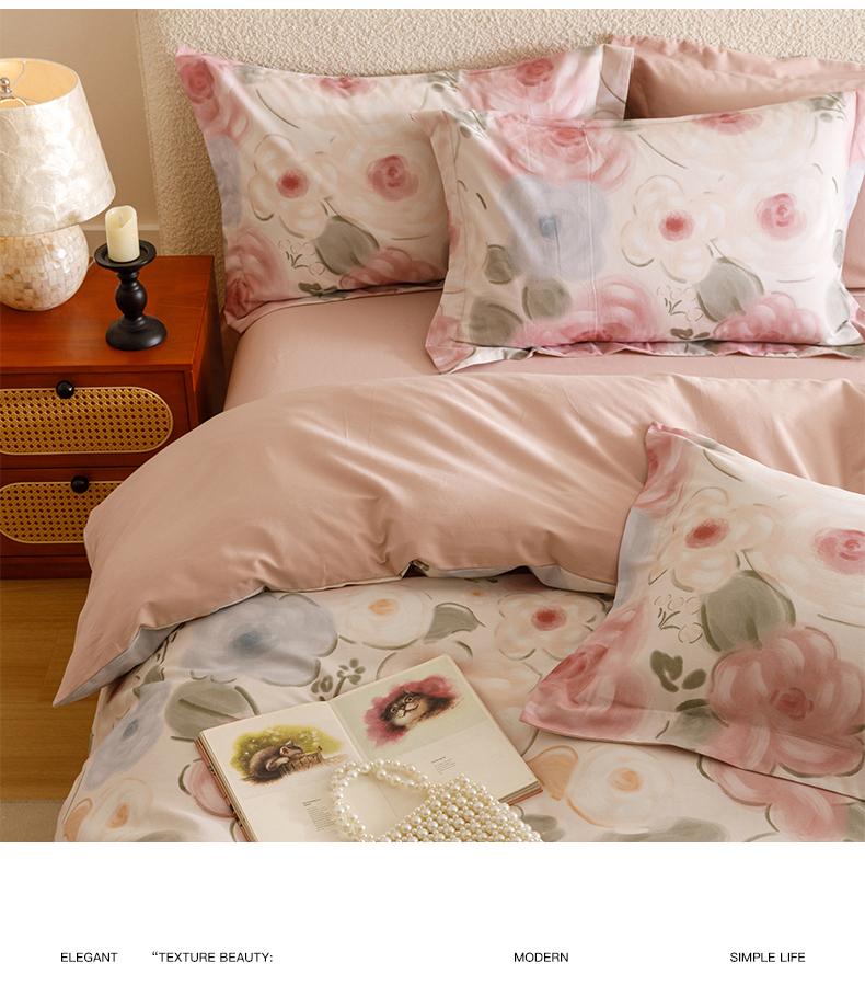 Sleep Grid Thickened Cotton Brushed Digital Printing Series Four Piece Set